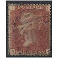 1858 SG43 1d Red Plate 124 Good Used Check Lett...