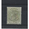 Lagos.SG25 6d Olive-Green.Mounted Mint.Nov24