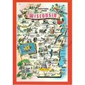 United States WISCONSIN Map Postcard (W-1)