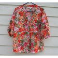 Rebecca Malone Floral Blouse Large L 44 Chest B...