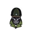 Marine Skull Iron On Patch Army Embroidered Sew...