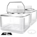 2 Pack 1 Gallon Glass Jar with Lid Square Large...