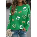Green St Patrick Sequin Patch Graphic Drop Shou...