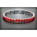 1 Row Wedding Party Red Rhinestone Stretch Bang...
