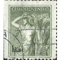 CZECHOSLOVAKIA, Grain harvester, green 1954, 1Kcs