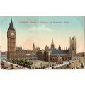 Postcard London Houses of Parliament & Westmins...