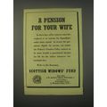 1949 Scottish Widows' Fund Ad - A pension for y...