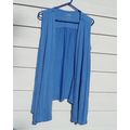 LOGO Lori Goldstein Blue Open Front Cardigan Ve...