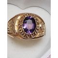 Beautiful 10k Yellow Gold Genuine Amethyst Bran...