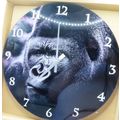 White Ararabic Numerals Wall Clock Glass Black ...
