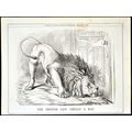 BRITISH LION SMELLS A RAT 1856 Crimean War Peac...