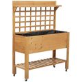 Solid Fir Wood Trellis Elevated Garden Raised P...