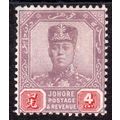 Malaya Johore 1904 Sg64 4c Dull Purple & Carmin...