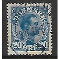 DENMARK 1913 KING CHRISTIAN X 20 ORE BLUE SG 14...
