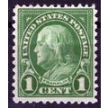 US 632 MNH FVF 1c Green Franklin Rotary Press Z...