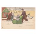 VOLENDAM, HOLLAND unused vintage postcard snow =