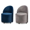 Blue or Gray Velvet Luxe Round Rolling Accent C...