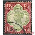 1892 SG206a 4 1/2d Green & Deep Bright Carmine ...