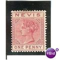 Nevis QV 1884 1d Carmine Wmk Crown CA Mounted M...