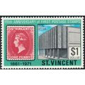 St Vincent 1971 Postage $1 New Post Office 1d U...