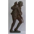 VINTAGE metal ' WW1 SOLDIER DOUGHBOY with Rifle...