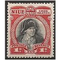 Niue 1944 SG90 1d Black & Deep Lake Mounted Min...