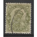 INDIA 1911 4a OLIVE GREEN SG 175 FINE USED#3