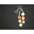 Organic brown green & black earth colour crysta...