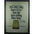 1970 Pall Mall Cigarette Ad - Lower in Tar Than...