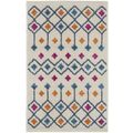 2' X 3' Blue And Ivory Geometric Dhurrie Area Rug
