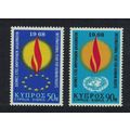 Cyprus Human Rights Year 2v 1968 MNH SG#316-317