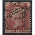 1858 SG43 1d Red Plate 121 Good Used Check Lett...