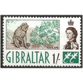 Gibraltar 1960 SG169 1/- Sepia & Bluish Green M...