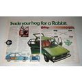 1975 Volkswagen VW Rabbit Car Ad - Trade Your Hog
