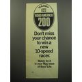 1968 Cadet Bicycle Ad - Cadet SW Road America 200