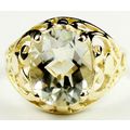 Green Amethyst (Prasiolite), 10KY Gold Ring, R004