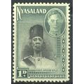 Nyasaland Protectorate 1945 - SG145 - 1d black/...