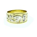 New 14K Gold Ring Band 7 Lucky Horseshoe Clover...