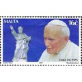 MALTA, Pope John Paul II, blue 2001, 16c