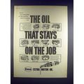 1959 Esso Extra Motor Oil Ad - Stays on the Job