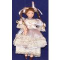 1:12th Doll Young Girl in Olive Dress Dollshouse