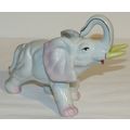 Vintage 7"x6" Ceramic Elephant Hand Painted Whi...