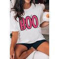 White BOO Crew Neck Graphic T Shirt