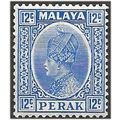 Perak 1936 SG95 12c Bright Ultramarine Mounted ...