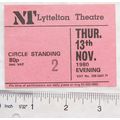 1980 ticket NT Lyttelton Theatre