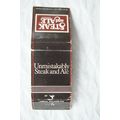 Matchbook cover Steak & Ale Restaurant