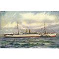 Norddeutscher Lloyd SS PREUSSEN Tuck Oilette Po...