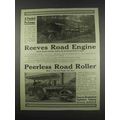 1913 Reeves Road Engine & Peerless Road Roller Ad