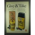 1967 Vat 69 Gold Scotch Ad - Give & Take