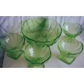 Sowerby Art Deco Green Chevron Dessert Serving ...